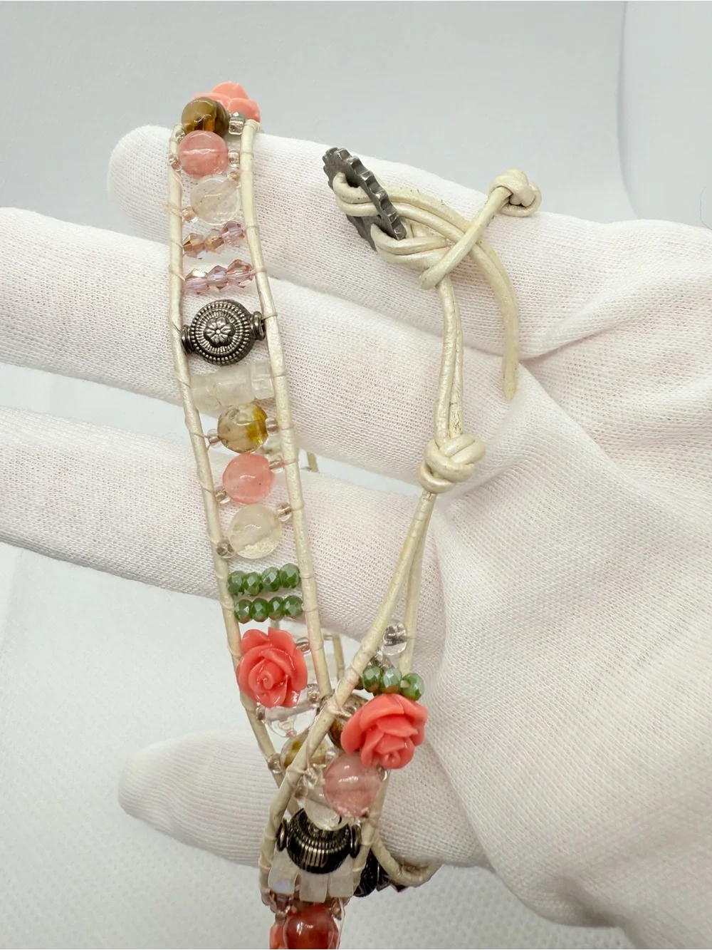 Beautifully Crafted Artisan Wrap Gemstone & Charm Bracelet!